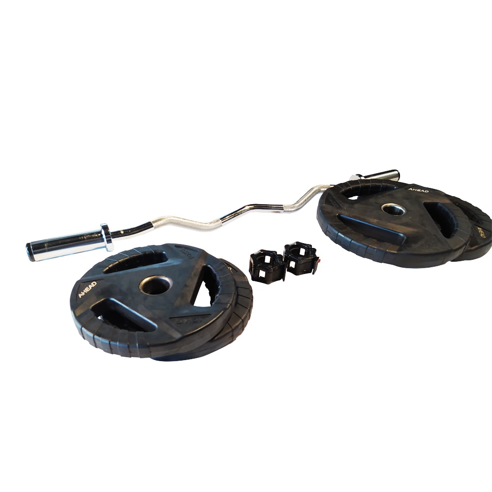 Kit Barra Olímpica W + Anilhas Premium + Presilhas Lock Jaw Ahead Sports Kit Barra Olímpica W + Anilhas Premium + Presilhas Lock Jaw Ahead Sports