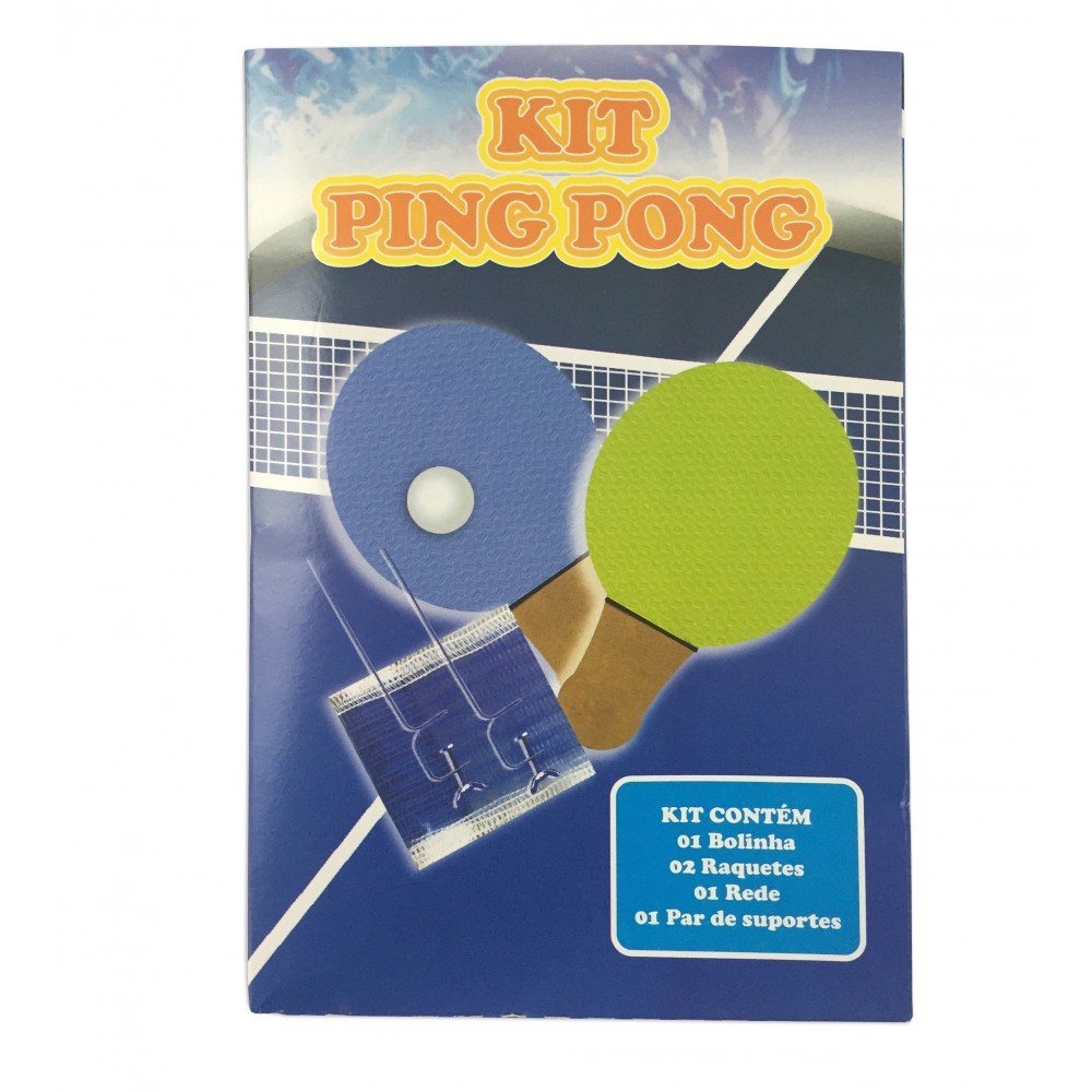 Kit Completo Ping Pong 2 Raquetes 1 Bolinha e Rede ASE815